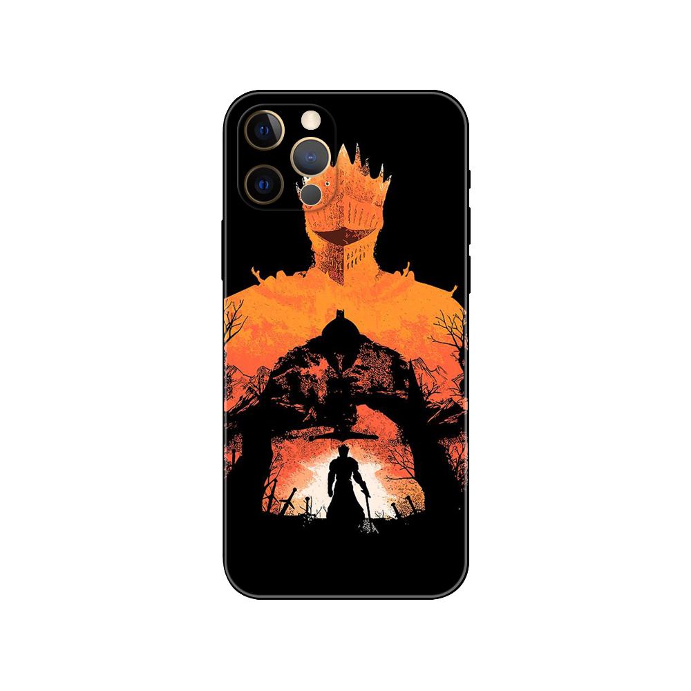 Praise the Sun Dark Souls Phone Case for Iphone 5 5s 2020se 6 6s 7 8 Plus X 10 XR XS 11 12 13 Mini Pro MAX Black Tpu Back Cover