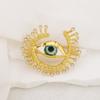 Peculiar Personality Design Blue Eye Brooch, High-end Luxury Diamond-encrusted Clothing Accessories Pin