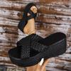 Fashion Braided Cross Strap Platform Sandals for Women 2025 Summer Thick Bottom Beach Slippers Woman Plus Size Fashion Wedges Sandalias