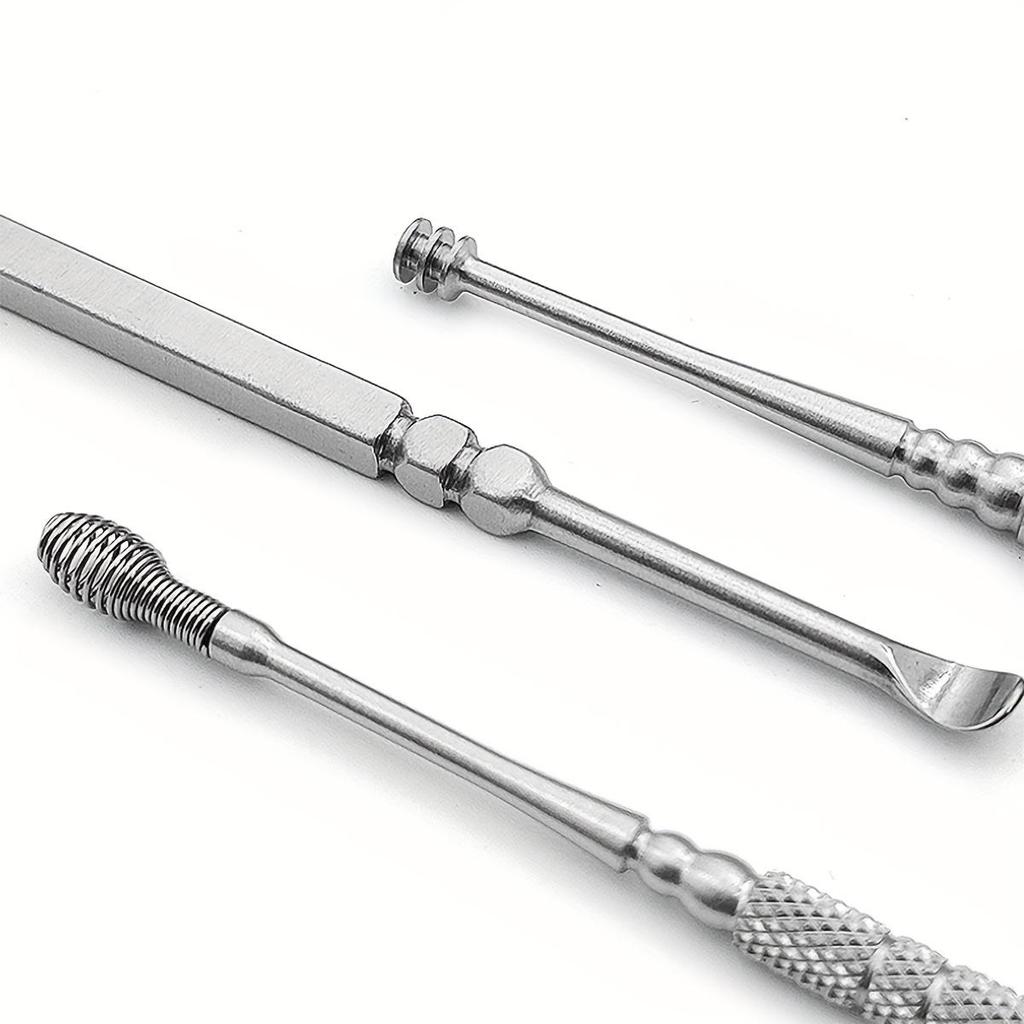 Stainless Steel Ear Pick Set 8PCS Ear Cleaner Kit Spiral Spring Earwax Remover Tweezers Ear Cleaning Tool
