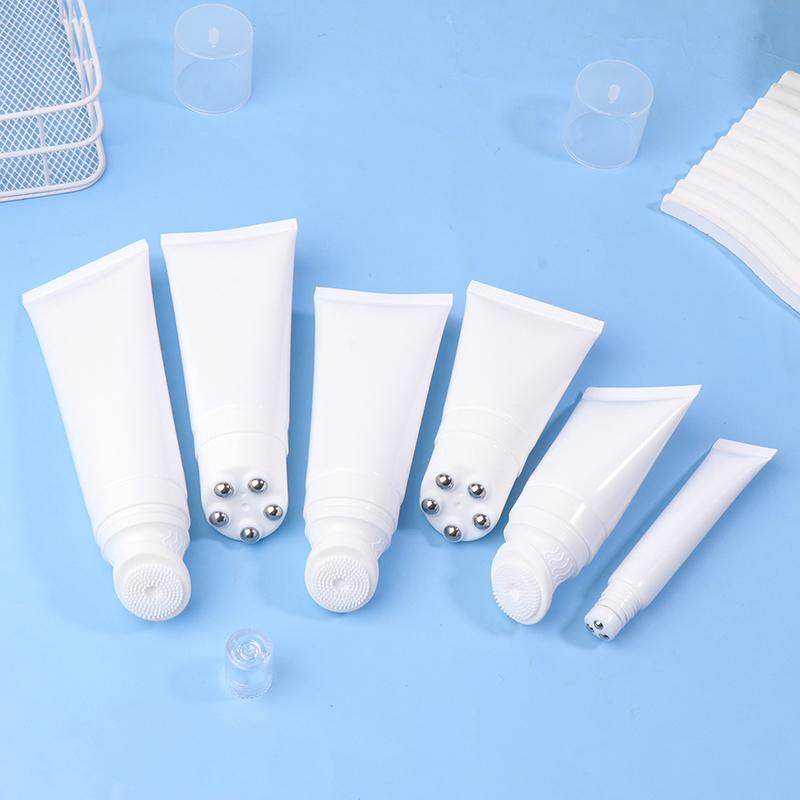 20/50/80100G Silicone Brush/Metal Ball Head Cosmetic Soft Tube Massage Cleasing Cream Bottle Empty Travel Plastic Container