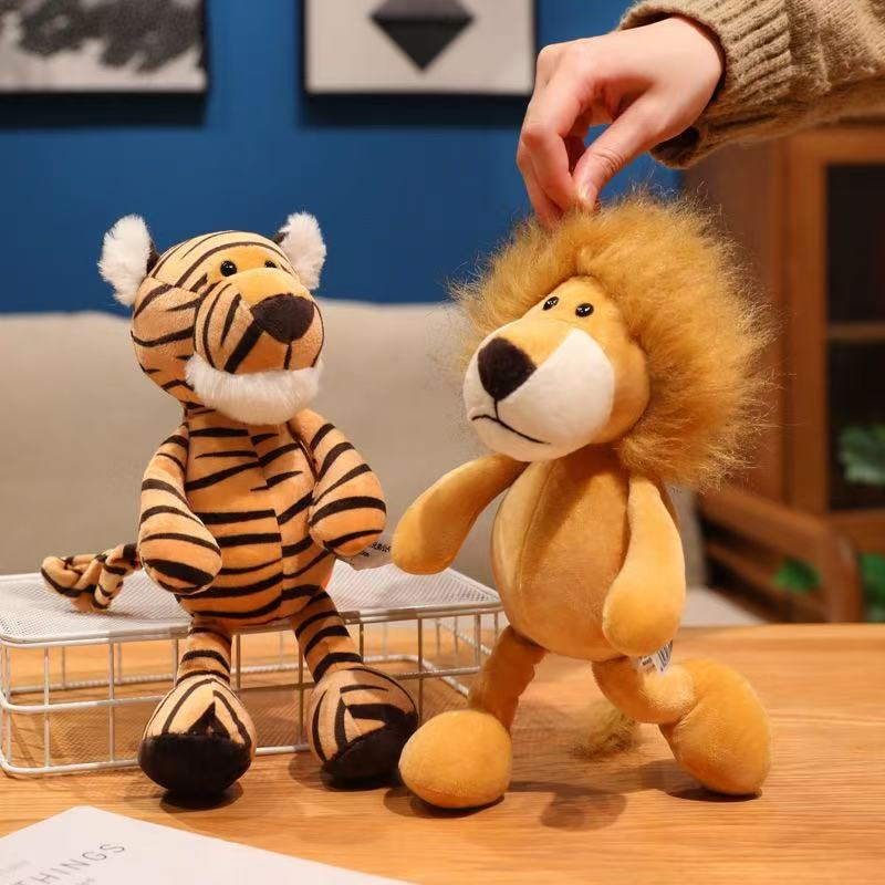 25CM Kawaii Zvířátka z Džungle Plyšové Hračky Lesní Zvířata Plyšový Pes Zebra Slon Lev Liška Žirafa Dětské Hračky Panenka Dárek k Narozeninám