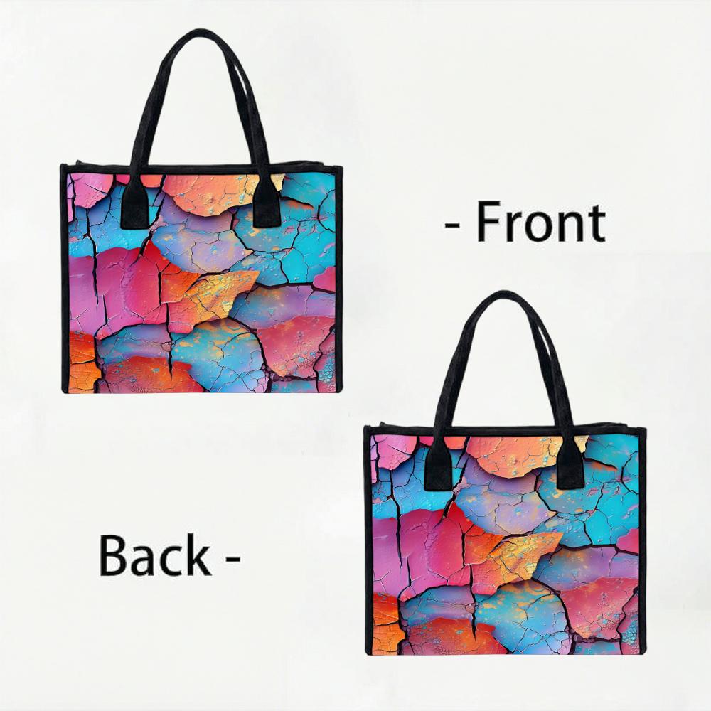 Colorful Crack Pattern Tote Bag Fashion Large Capacity Casual Handbag