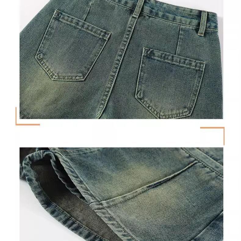 Damskie Letnie Jeansowe Szorty z Wysokim Stanem Seksowne Rozkloszowane Elastyczne Wygodne Modne Trendy