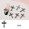 10Pcs-Cross Series 3D Nail Art Charms,Metal Punk-Chrome Hearts Nail Art Jewels Decals for Fingernail Toenail Decorations