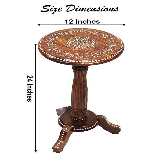 60.96cm Wooden Round Beautiful Design Carved Side Table Coffee  Table Outdoor Table