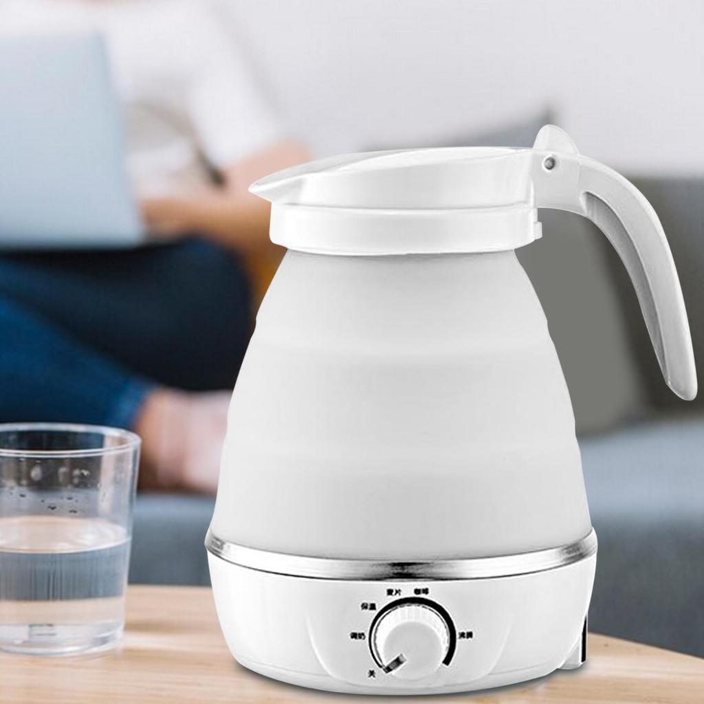 Seyahat Katlanabilir Elektrikli Kettle Hızlı Kaynama Otomatik Kapanma Küçük Su Isıtıcısı Beyaz