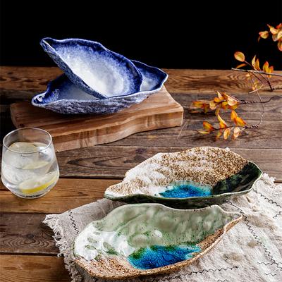 Oyster Plate Irregular Ceramic Dinner Plates Dessert Bowl Fruit Plate Salad Bowl Snack Tray Sauce Dish Decorative Plates Dishes