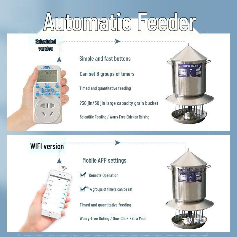 Automatic Poultry Feeder with Timer and Remote Control