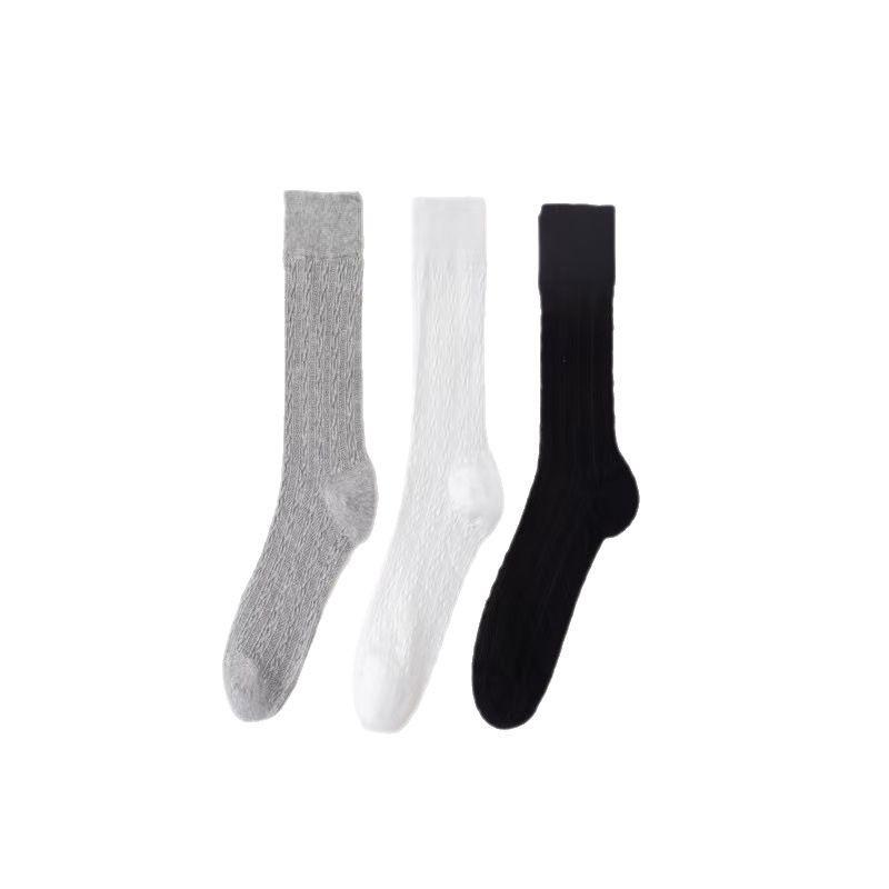 Female Spring and Summer Thin Style Pure Cotton Hemp Medium Tube Moon Cotton Socks
