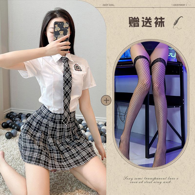 Sexy Underwear, Uniform Temptation, Student Clothing, Plaid Tie, Split Pure Japanese and Korean Campus Uniforms, Role-playing