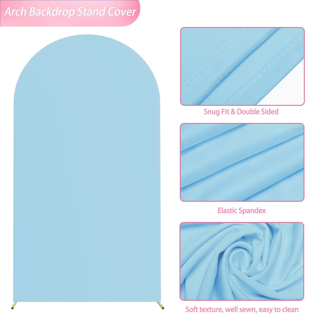 Elastic U-Shaped Arch Door Cloth Cover Decorative Backdrop for Birthday Party Wedding, 120x50cm