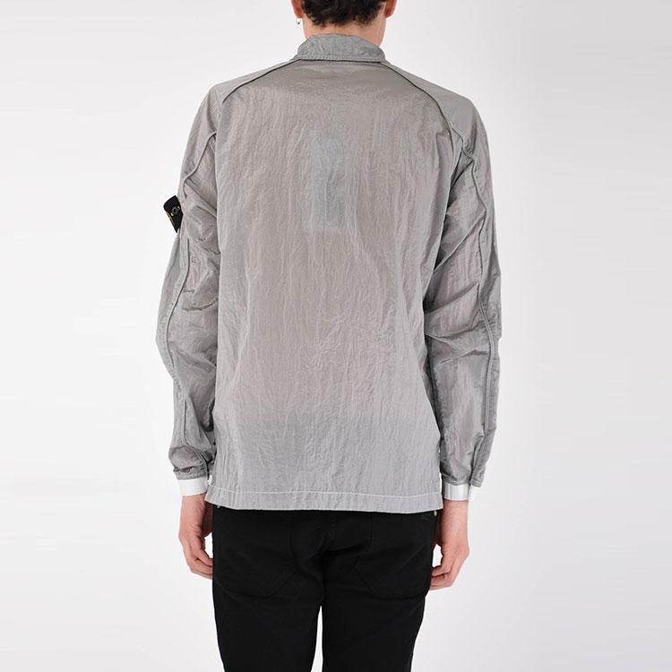 STONE ISLAND Ss23 Nylon Metal Shirt Collar Jacket Men Jackets Ice-Grey 761512321-V0003