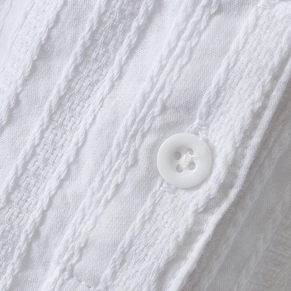 Ladies' White Shirt, Long-sleeved, Loose, Casual Solid Color V-neck Shirt, Ladies' Long-sleeved Top