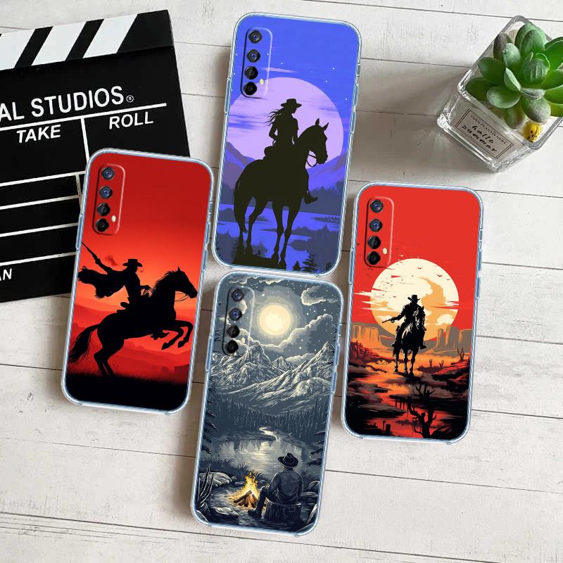 RP25 Cowboy Transparent Phone Case for LG K22 K30 K40 K40S K41 K42 K50 K50S K51 K51S K52 K61 K62 K71 K92 Q60 Q61 V40 V50 V60