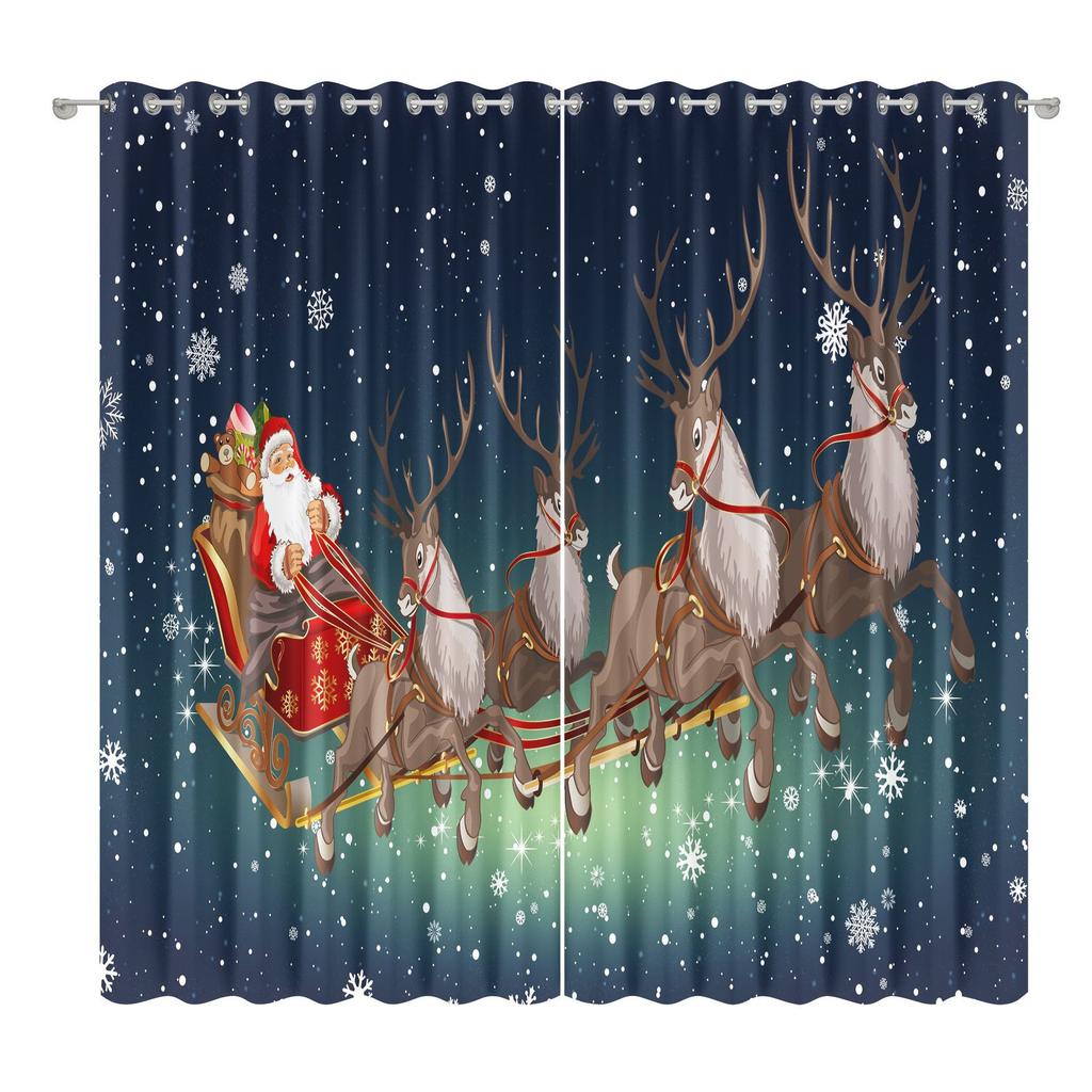 Christmas Curtains Bedroom Living Room Balcony Blackout Curtains Office Hotel Insulation Curtains