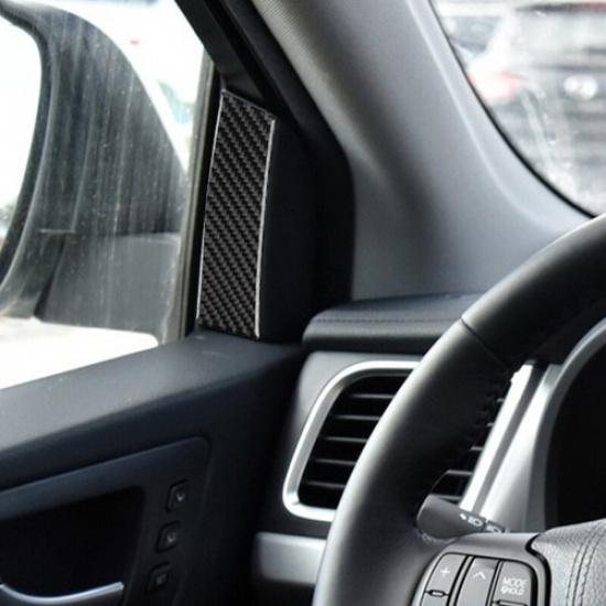 Carbon Fiber Interior A Pillar Cover Sticker For Toyota Highlander 2015 2016 17