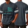 Men’s Casual V Neck Short Sleeve Jersey Style T Shirt with 250 Years Independence Day Print Athletic Fit Comfortable Top
