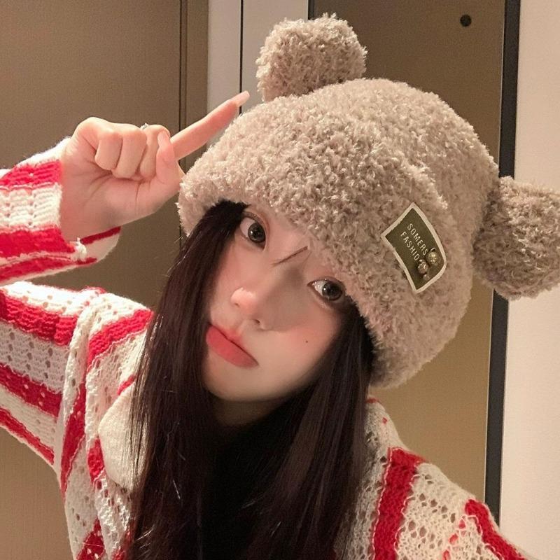 Winter plush fisherman's hat children's Mongolian hat ear protector head hat warm plush thickened cute pile hat