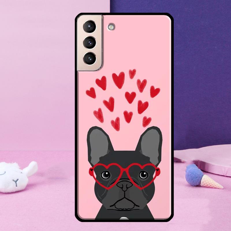 Cute French Bulldog Phone Case For Samsung Galaxy S25 Ultra S23 S20 S21 S22 S24 FE S9 S10 Plus S24 Ultra Cover