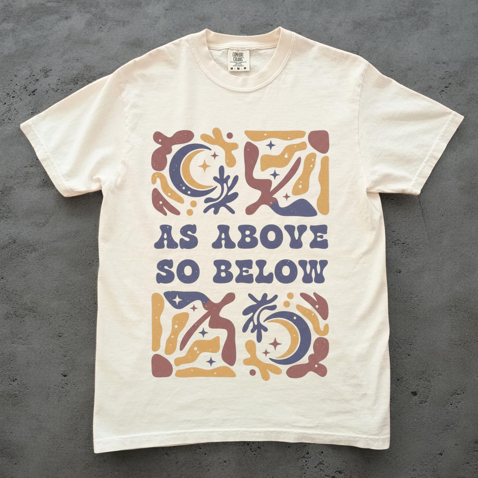 As Above So Below Shirt, Celestial Moon Tee, Unisex Comfort Colors, Witchy Aesthetic T shirt, Boho Retro Spiritual Shirt, Mystical Moon Gift XL