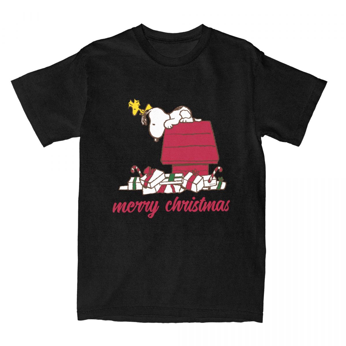 Comic Snoopy Woodstock Unisexs T Shirt Funny Christmas Snoopy Print Tees TShirts Comfortable and Soft Cotton Clothes S