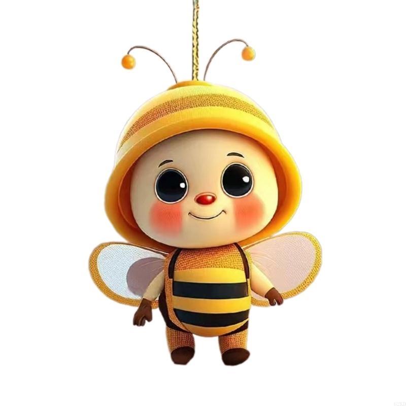 62KD Bees Ornament,Car Mirrorr Hangings Decorations Acrylic Car Rear View Mirrorr Hold