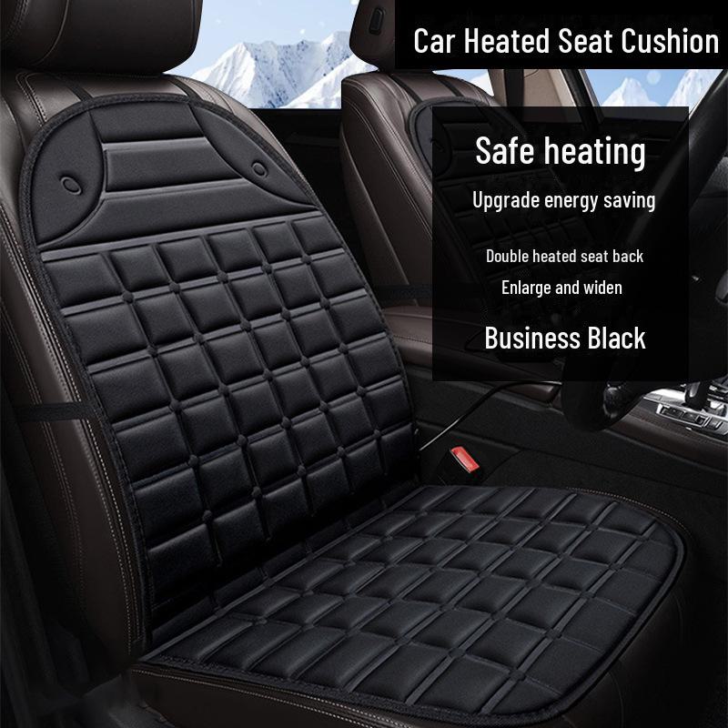 Pernă universală pentru scaun auto încălzită 12V cu spătar pentru iarnă