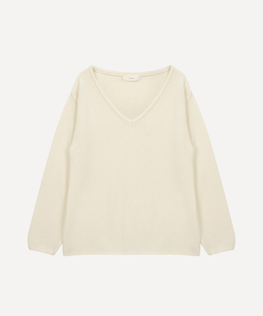 Daenkeudieo Deep Line Wool Knit - Ivory