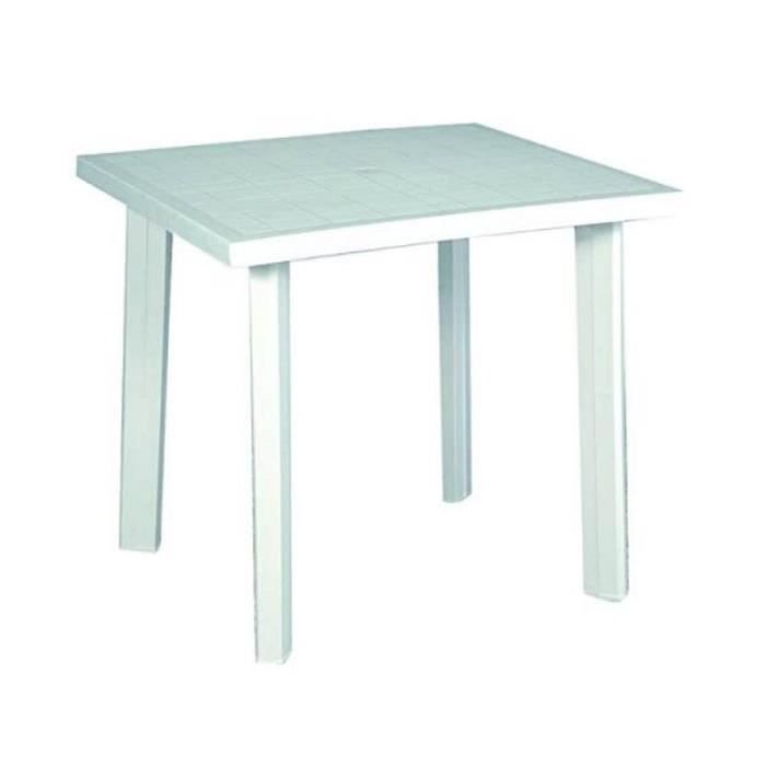 Table de jardin - Flocon - Plastique - Rectangulaire - Blanc - 80x75x72 cm