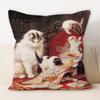 Oil Painting Cat Cat Picture Pillowcase Living Room Sofa Cushion Cover Bedside Pillow Pillowcase Home Decoration