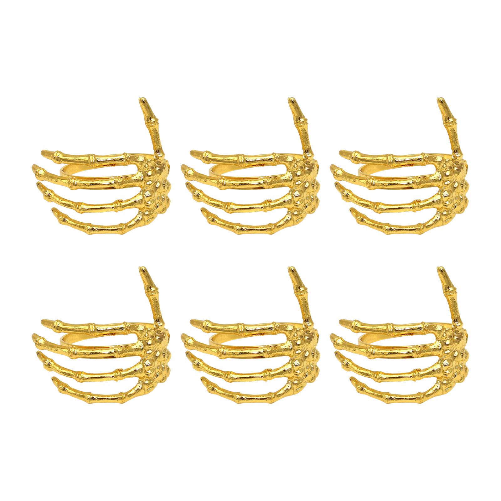 

Винная посуда Хэллоуин Пряжка для салфетки Рука призрака Кольцо для салфетки Сплав Кольцо для салфетки Серебро