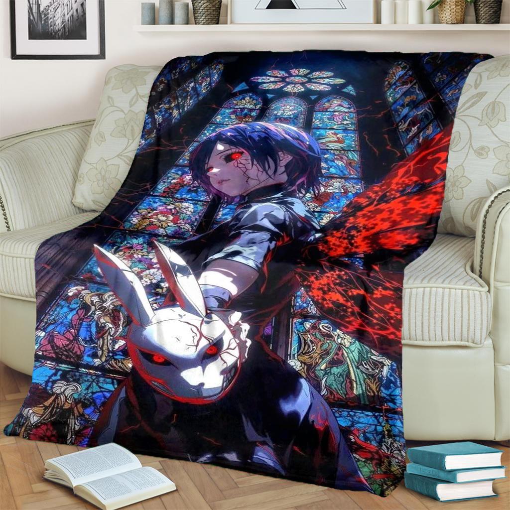 Tokyo Ghoul Comfortable  Print Flannel Blanket  Warm for Beds, Chairs, Sofas, Bedrooms, Travel, Picnics-kwq197