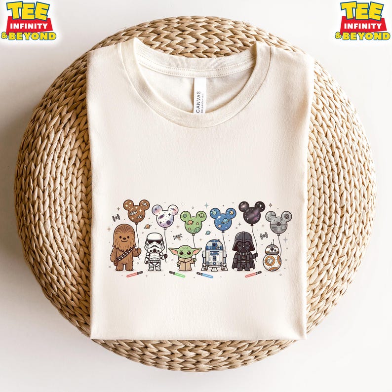 Disney Star Wars Mickey Balloons Shirt, Star Wars Movie Matching Vacation Shirt, Disney Star Wars Characters Shirt, Cute Star Wars Kids Tee 110