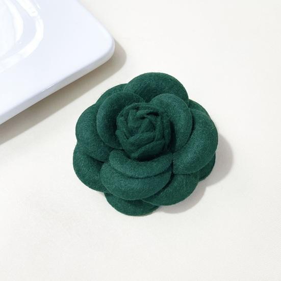 Women Brooch Fabric Camellia Shape Anti-slip Wear-resistant Suit Scarf Coat Collar Hat Pin Decoration Prom Party