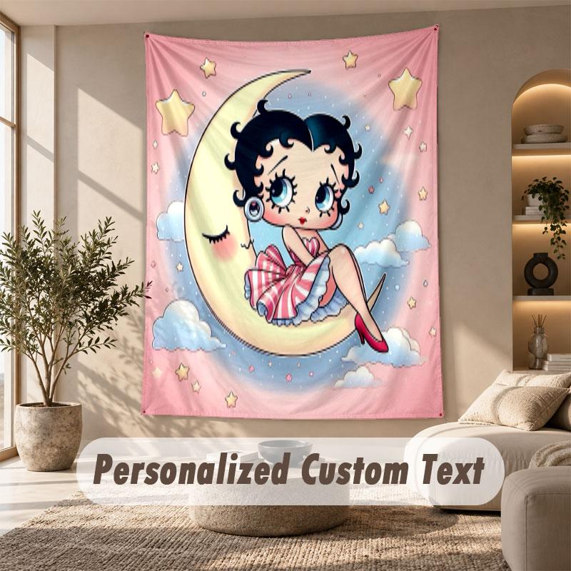 Duvara Asılan Duvar Halısı Sanat Kumaşı Yatak Odası Oda Arka Plan DekorasyonuBetty Boop