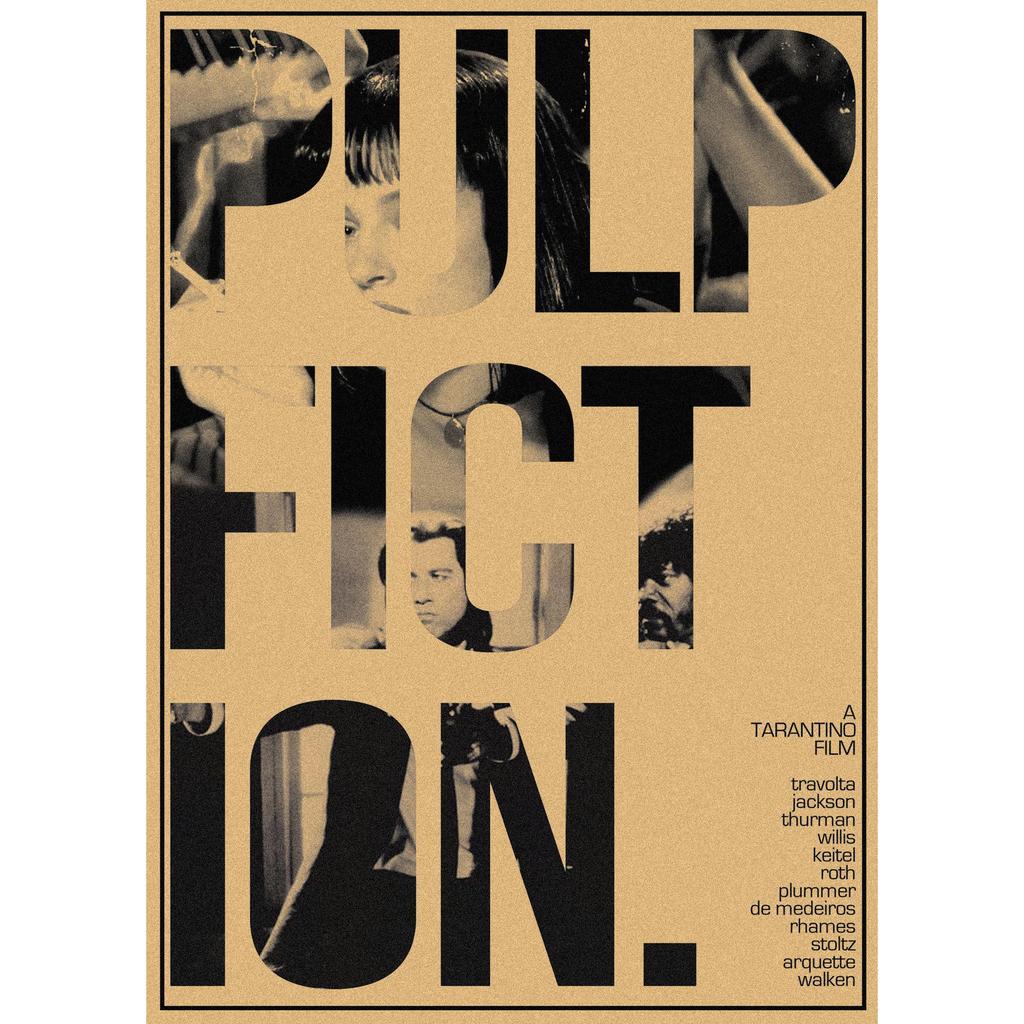 Pulp Fiction Retro Kraft Paper Poster - Classic Bar Wall Decoration