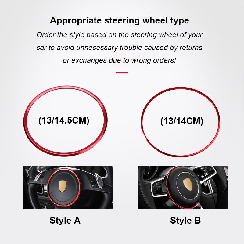For Porsche Cayenne Panamera Macan 911 Aluminum Alloy Car Steering Wheel Ring Decoration Trim Ring