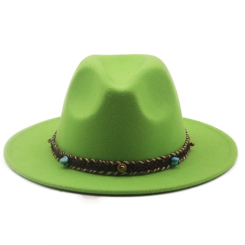 European and American High-quality Wide-brimmed Men's and Women's Fedoras, Fashionable Woolen Top Hats, and a Panama Jazz Felt Hat.