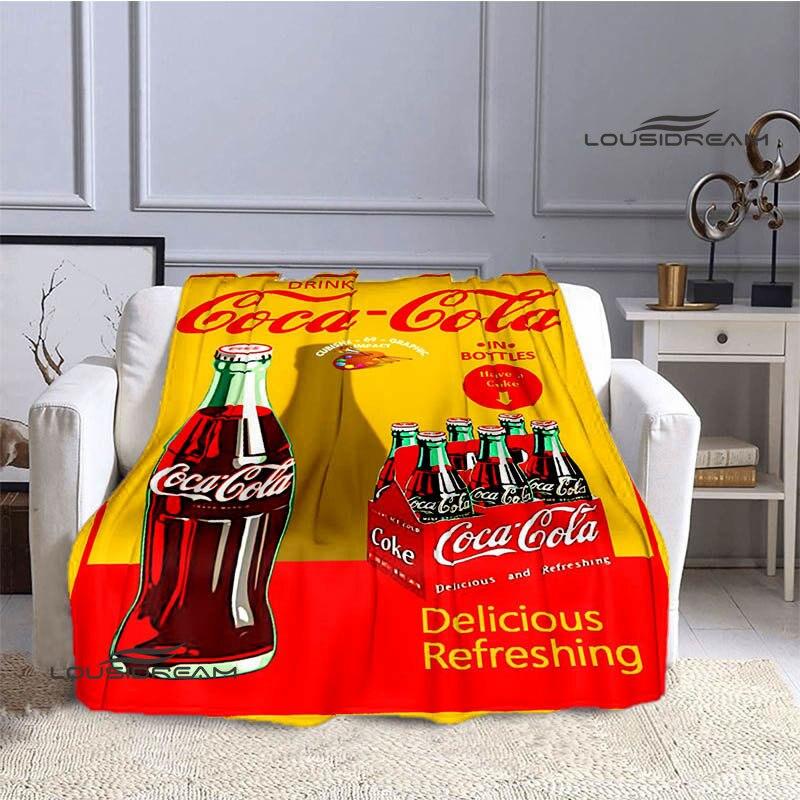 Coke logo printing blanket art decorations children's warm blankets flannel soft and comfortable blankets home travel blankets