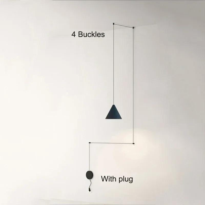 Nordic Minimalist Bedside Line Geometric Chandelier Personality DIY Modern about Bedroom Decor Bar Single Head Small Chandelier