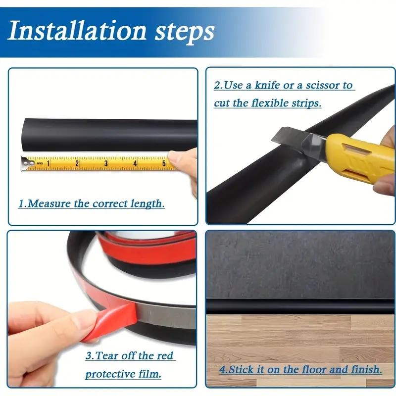 1PC 3M Carpet To Tile Floor Transition Strip Wear-resistant Cuttable Threshold Cover Household PVC Edging Trim Strip Doorway