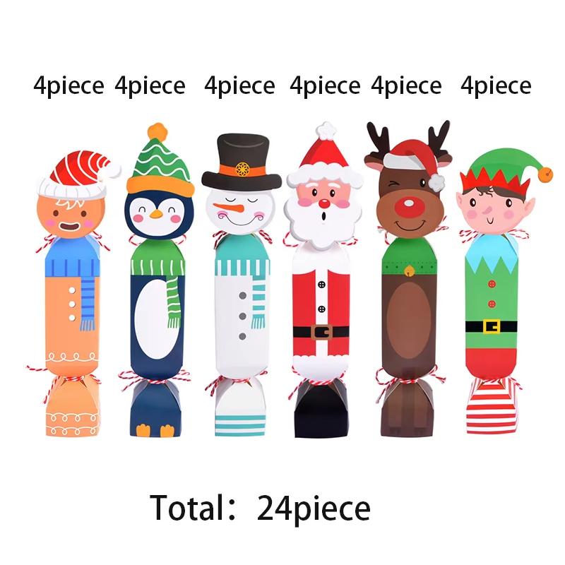 

Рождественский мультяшный дизайн Милый 3D дизайн Забавная упаковка для конфет Пакеты для самостоятельной упаковки Подарочные пакеты Пакеты для конфет Праздничные принадлежности 24 шт./набор 4x4x23cm