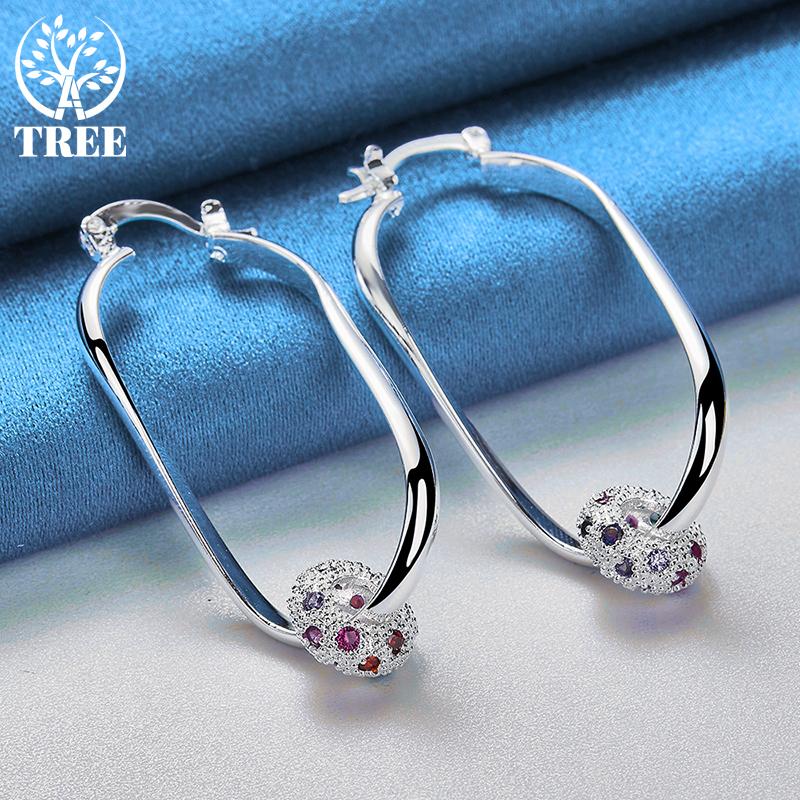 925 Stříbrné elegantní zásnubní barevné náušnice