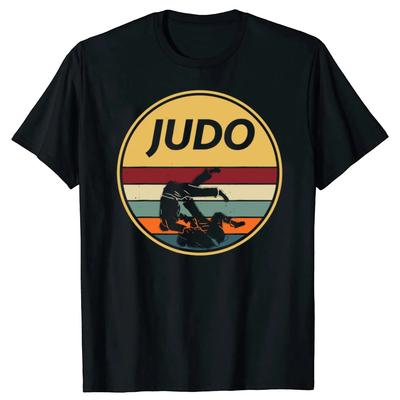 Martial Arts Retro Judo Fighter Vintage T-Shirt Short Sleeve Cotton Top Ideal for Casual Wears Fashion Sleeves Cotton Tee Shirt