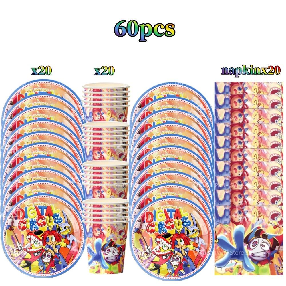 Digitaled Circus Birthday Party Decoration Amazing Tableware Tablecloth Plate Cup Napkin Gift Bags Circus Party Favors Supplies
