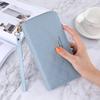 New Korean Style Lady Long Zipper Wallet Solid Color Simple Diamond Card Holder Large Capacity Hand Clutch Bag