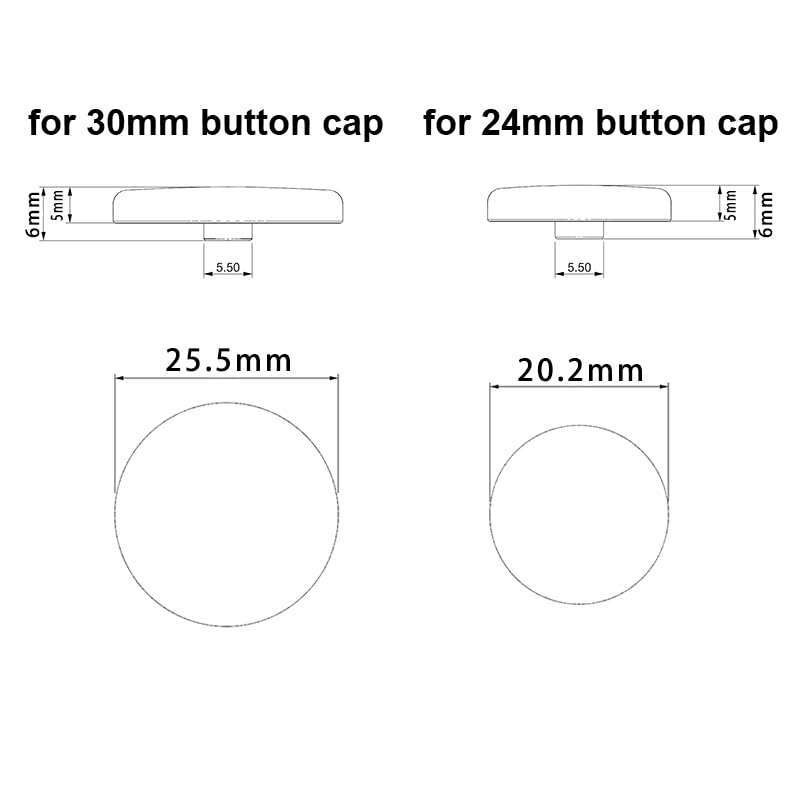 Pack of 15 Replacement Hitbox Button Caps for Punk Workshop Mechanical Push Buttons, MX Switch Caps, and Kailh Switch Caps (Orange, 2 for 30mm + 13