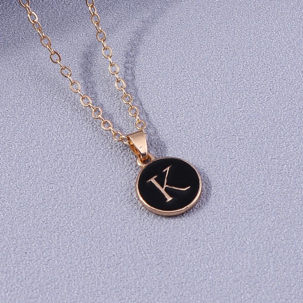 Fashion Enamel Initials Letter Pendant Necklace for Women Girls A-Z Alphabet Name Necklace Birthday Jewelry Gift