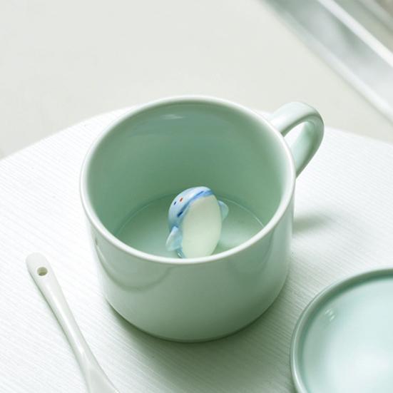 Hrnek na vodu s 3D efektem Nádherná keramická kreativní dekorace Animal Decor Milk Cup Home